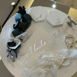 Ring and Coffee Tray Set for Engagement, Wedding and Special Occasions With Epoxy Design, Nişan, Söz, Düğün Tepsi Seti