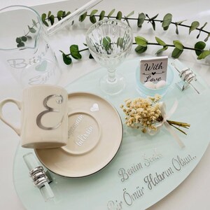 Engagement tray, promise tray, coffee tray