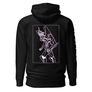 EVA 01 Black Hoodie | Cyberpunk Design | Pouch Pocket | Unisex Apparel