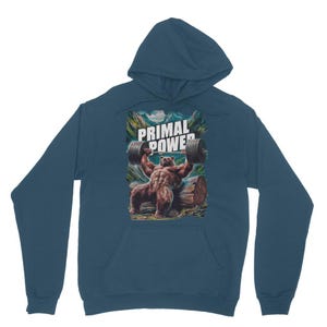 Big Bear Bench Press Hoodie  - Powerlifting Wilderness Gym Hoodie Bear Bench Press Classic Adult Hoodie bodybuilding power lifting apparel