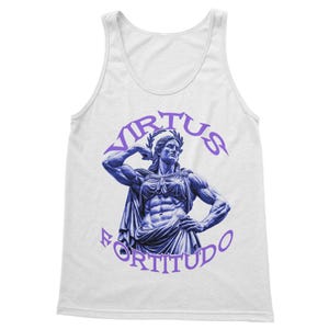 Ultimate gym vest - Muscular Goddess Neon Navy Monochrome Tee – Virtus & Fortitudo Design | Gym Workout gear | Empowering Adult Vest Top