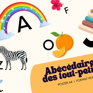 ABECEDAIRE des tout-petits I ポスター A4 I Idéal pour l'école à la maison