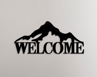 Mountain Welcome Sign CNC DXF SVG File: Ranch Decor (Digital Download)