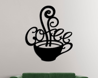 Decor Coffee Wall Art Laser Cut Svg Dxf Pdf Ai Cdr CNC Cutting Router Digital Vector Files Instant Download Coffee Lover, Wall decor