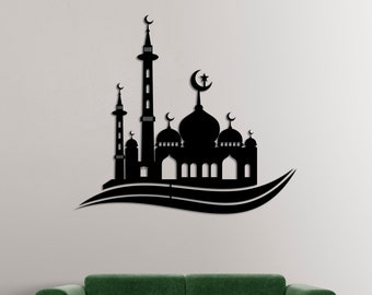 Décoration murale islamique Dxf Svg Ramadan Mubarak svg Laser Cut dxf pdf gravures silhouette modèle cnc découpe routeur numérique vecteur