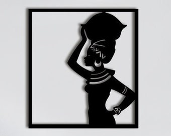 African Woman Design Wall Art DXF,SVG,PDF,Cdr,Ai,instant download,Glowforge files,svg files for cricut