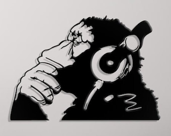 Monkey with Headphones SVG: Music Lover Clipart (Digital Download)