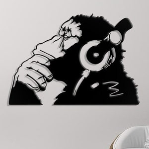 Monkey SVG, Monkey with handphone, Digital Download, Cricut, Silhouette, Glowforge (includes individual svg/ai/cdr/dxf/png files)