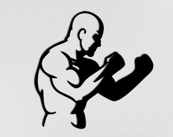 Boxing Laser Cut For Wall Decoration, Svg, Dxf, Glowforge CNC Cut, Pdf , Dxf, Svg Ai, Cdr Digital Vector Files Instant Download