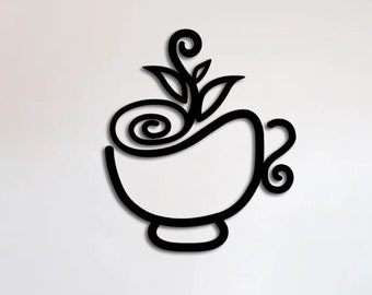 Decor Coffee Wall Art Laser Cut Svg Dxf Pdf Ai Cdr CNC Cutting Router Digital Vector Files Instant Download Coffee Lover, Wall decor