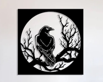 Rabe SVG, Vogelschädel-Svg-Datei, Krähe Clipart-Svg, fliegender Rabe svg, Cut-Dateien für Cricut, Gothic Horror Vogel-Silhouette, dxf, eps, png, svg