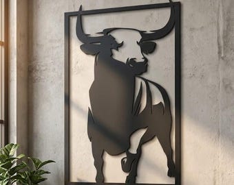 Fichier CNC audacieux Bull Silhouette | Décoration murale découpée au laser