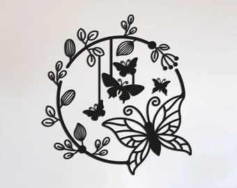 Butterfly canvas wall decor dxf,Butterfly Wall Art svg,dxf, cdr,AI svg files.plasma cut file,wall art dxf,laser cut files,Butterfly Clipart