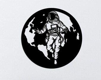 Astronauta do globo Svg, Space Svg, Space Man Cut File, dxf, pdf, ai, arquivos cdr, arquivos para Cricut, Astronauta Clipart, arquivos Glowforge,
