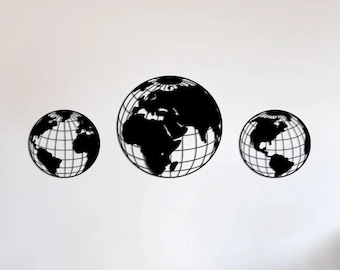 Wereldbolontwerpen: lasergesneden SVG DXF-bestanden (digitale download)