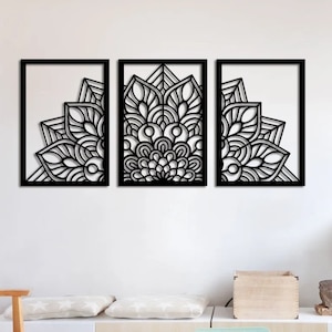 Mandala Panels Wall Decor,Vector files, for laser cut,cnc,CDR, DXF, svg, ai, pdf,wall decor, Laser cut files,digital vector,Pdf wall sticker