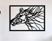 Horse Silhouette Wall Decor Laser Cut File (SVG, DXF)