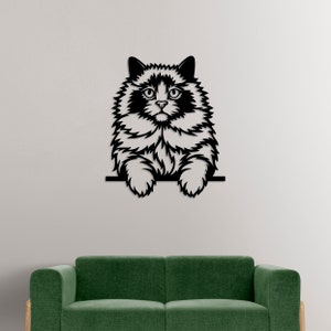 Ragdoll Cat Design laser cut svg dxf files wall sticker engraving decal ,Wall Metal Art Panel,cnc cutting router digital vector