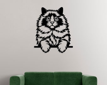 Ragdoll Cat Metal Wall Art: Laser Cut Design (SVG, DXF)