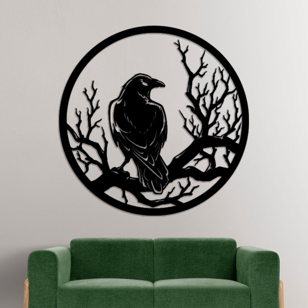 Raven SVG, Black bird svg file, Crow clipart svg, Flying raven svg, Cut files for Cricut, Gothic horror bird silhouette, dxf, eps, png, svg