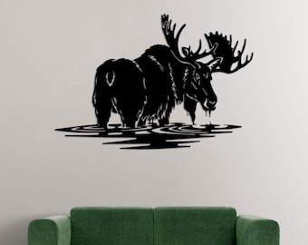 Elch Wand Kunst svg,dxf,cdr,AI und PDF Dateien.Plasmaschnitt, Glowforge Dateien, Lasercut Dateien, Glowforge Dateien,