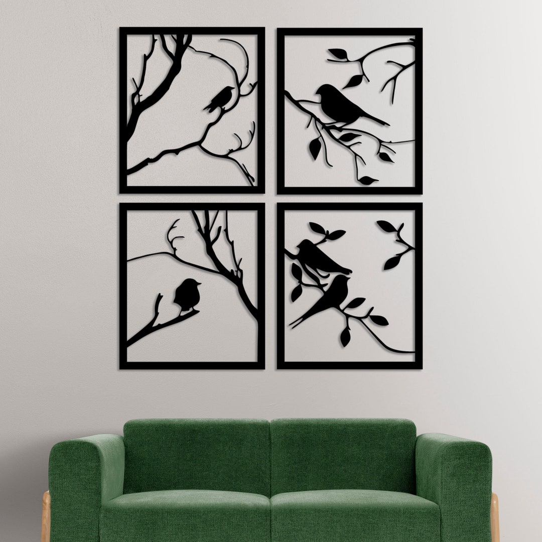 Wall Art Bird Decor, Metal Panel, Laser Cut, Svg, Dxf,ai,pdf,cdr CNC ...