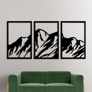 Mountain Panel Laser cut SVG,DXF,CDR,Ai,Pdf files wall sticker engraving decal silhouette template cnc cutting router digital vector