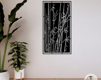 Bamboo Privacy Screen DXF, Metal Gate CNC File, Decorative Garden Panel SVG, Outdoor Fence Divider, Laser Cut Nature Pattern for Plasma