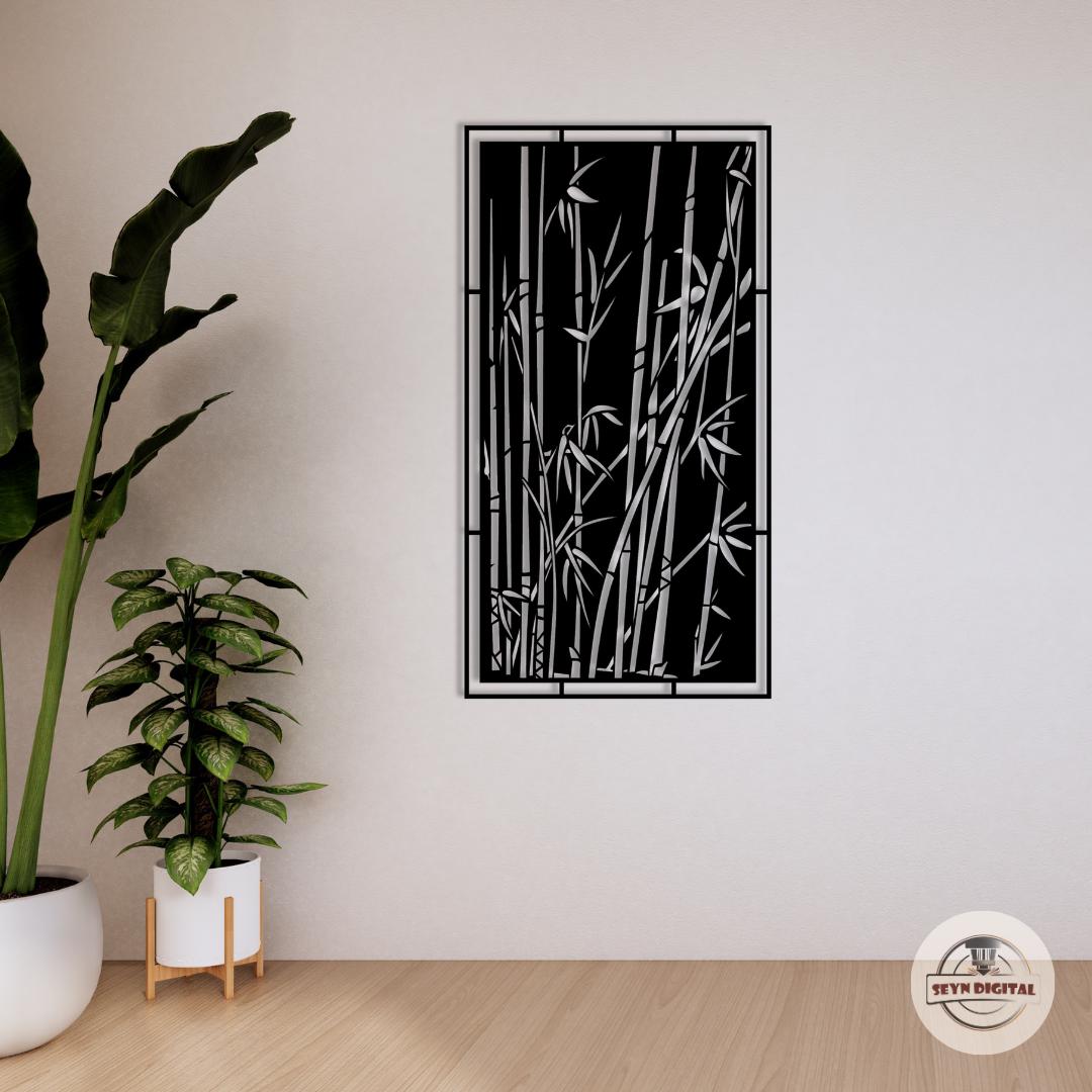 Art3d Bamboe Wandpaneel, Natuurlijke Bamboe Interieur Decoratie, Hernieuwbare Paal Wrap Lambrisering voor Muur en Plafond, 122 x 244 cm, Ruw