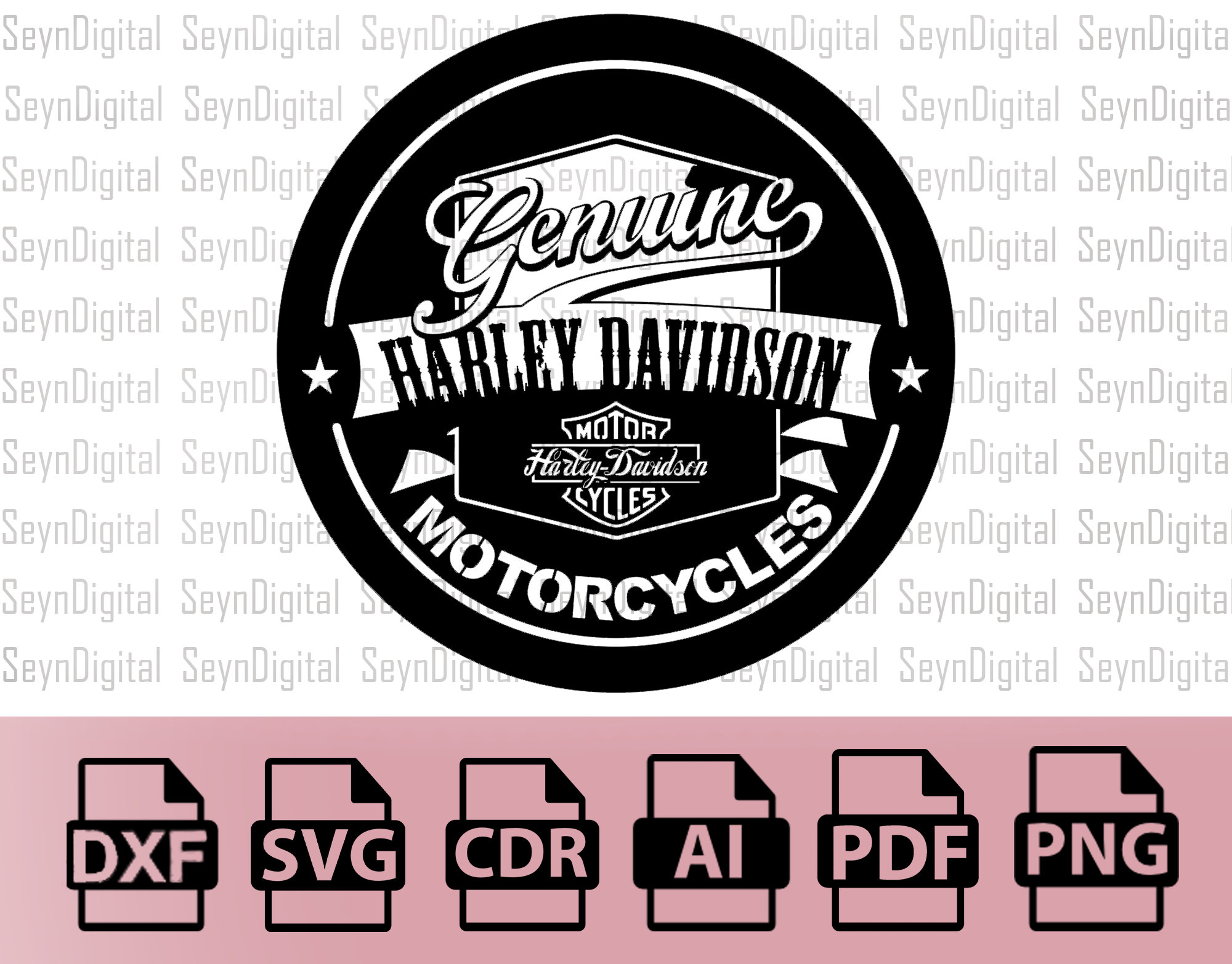 Harley Davidson Motorcycle Laser Cut Dxfsvgcdr Files Wall Etsy