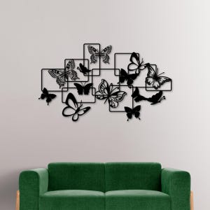 Pannello murale a farfalla 3D, design digitale ispirato alla natura per taglio laser CNC