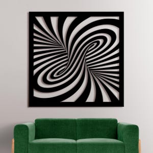 Decorazione murale a spirale 3D, DXF, SVG, Ai, PNG, file tagliato al laser, spirale ipnotica svg, download immediato cerchio astratto, motivo a spirale, digitale
