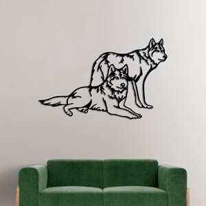 Wolves Scene  SVG,files for plasma cnc, laser cut, Vector Animals, nature scene dxf, wolf for cricut,wood wall decor
