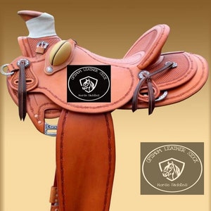 Wade Tree A Fork Premium Western Leather Roping Ranch Work Horse Saddle TACK, Headstall, Breastplate and Reins. Size(10 to 18 Inches) seat.