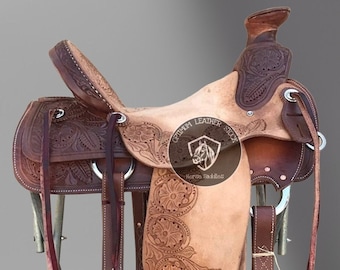 Wade Tree A Fork Premium Western Leder Roping Ranch Arbeitspferd Sattel Und Tack Mit Passendem Kopfstück, Vorderzeug, Zügel & Rückengurt.