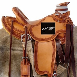 Wade Tree A Fork Premium Western Leather Roping Ranch Work Horse Saddle TACK, Headstall & Breastplate. Size(10 to 18 Inches seat)
