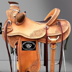 Wade Style Tree A Fork Premium Leather Ranch Roping Western Work Horse Saddle & Tack With Bucking Rolls Attached, Size( 10&quot; to 18&quot;) Inches.