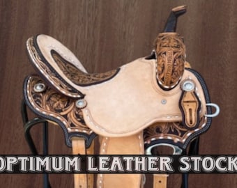 Selle Western Barrel Racing En Cuir - Taille 18 Pouces - Avec Jeu D'attaches