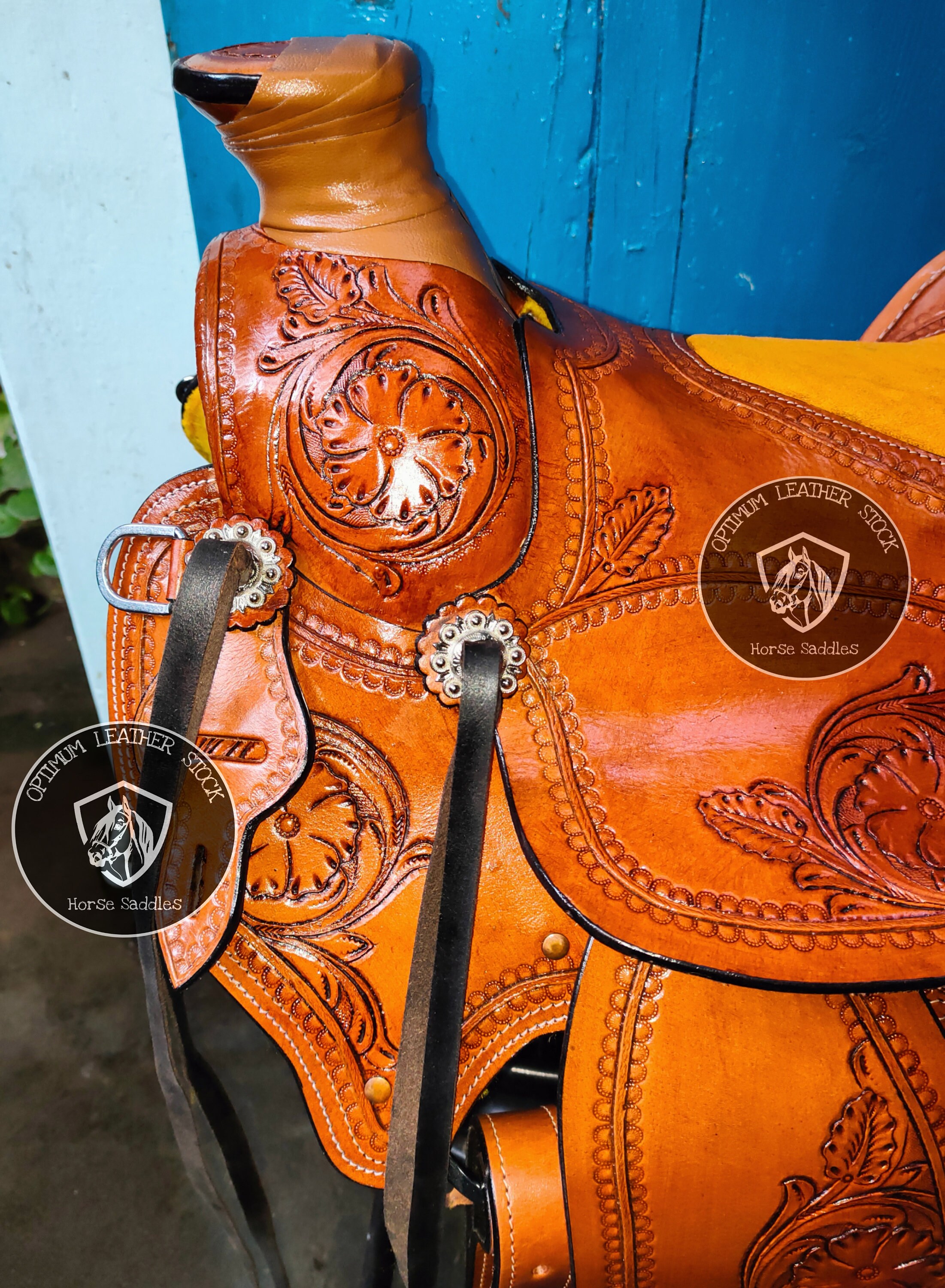Wade Tree A Fork Selle western en cuir Roping Ranch Selles de cheval Wade Tree A Fork Selle western en cuir Roping Ranch Selles de cheval