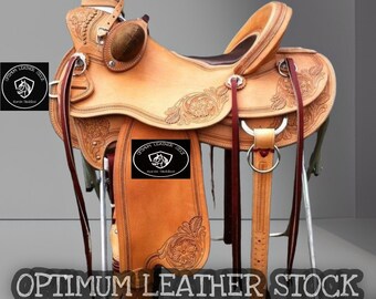 A Fork Premium Western Leather Wade Tree Roping Ranch Horse Saddles 10-18