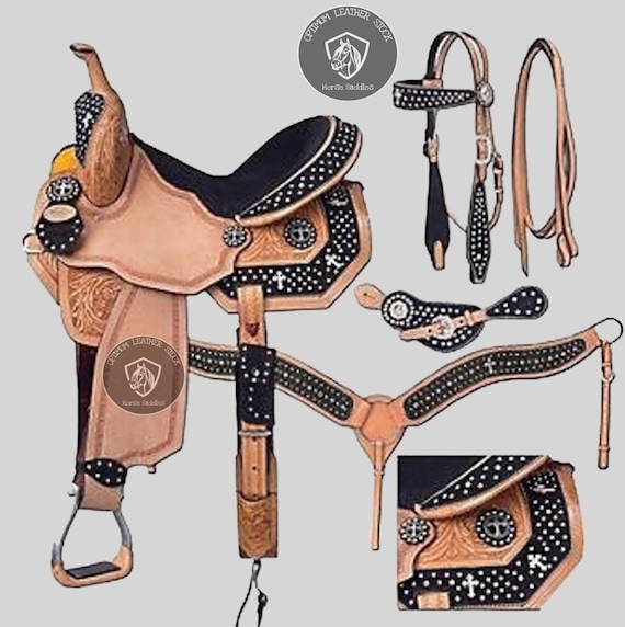 Leather Roping Ranch Saddle With Tack Set