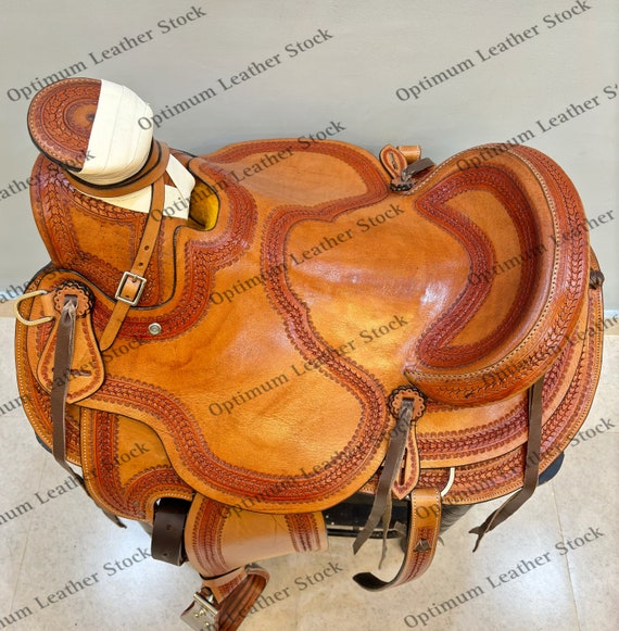 Western Ranch Roping Roper Wade Horse Saddle Tree A Fork Work Leather