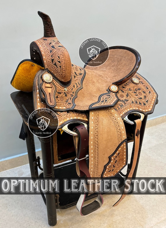 Selle Western Barrel Racing En Cuir Premium - ALFALAH INTERNATIONAL - Tailles 10 à 18