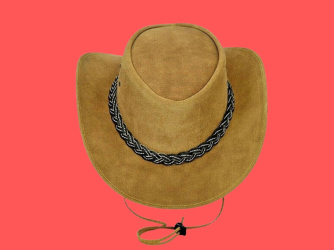 Leather Brown Suede Cowboy Hat Light Brown Cowboy Hat Etsy