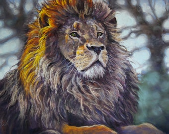 Original Art ~ Lion Painting~ Animal Wall Art