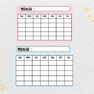 Printable Digital Download Perpetual Blank Calendar | Rae Dunn Inspired | Instant Download | PNG ...