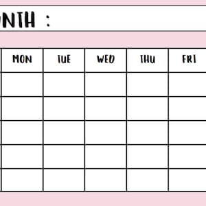 Printable Digital Download Perpetual Blank Calendar | Rae Dunn Inspired | Instant Download | PNG ...
