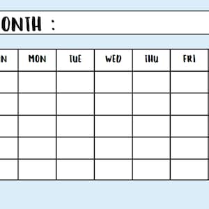 Printable Digital Download Perpetual Blank Calendar | Rae Dunn Inspired | Instant Download | PNG ...