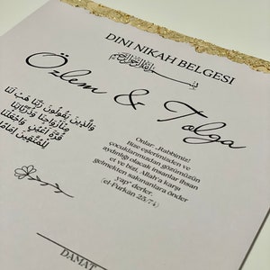 Islamische Eheurkunde | Dini Nikah Belgesi | Nikah Zertifikat | Islamische Trauung