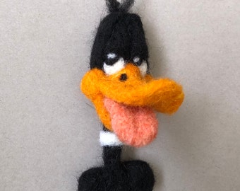 Wool Felt Character Brooch, Birthday Gift, Gift, Unique, Fun, Black Duck